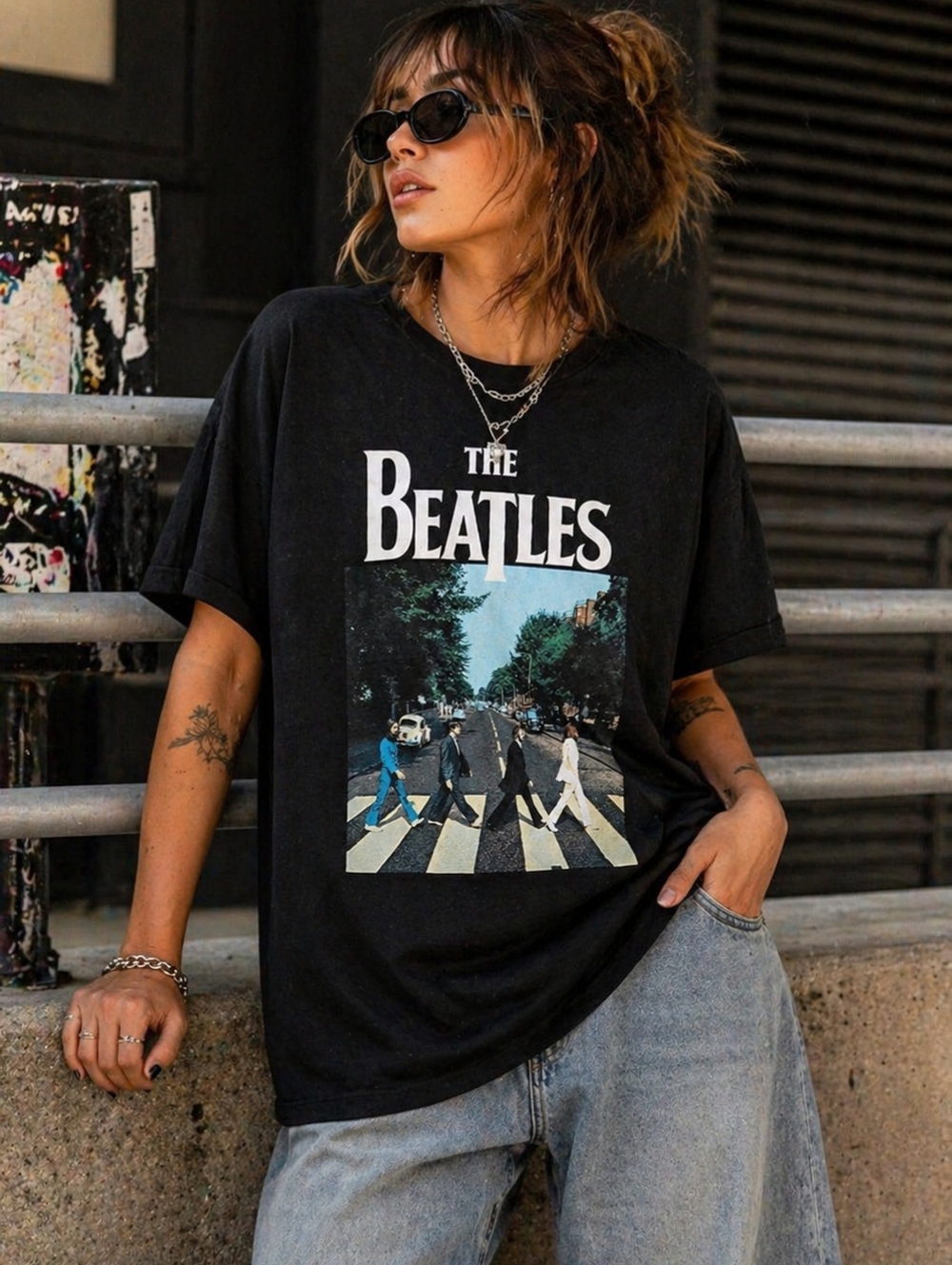 The Beatles | Black Graphic Tee, Size M